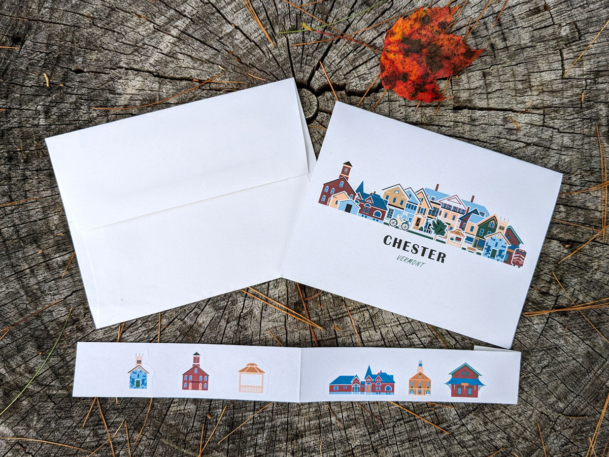 Chester Vermont Cityscape | Blank Greeting Card Set