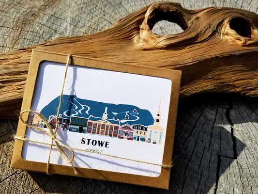 Stowe Vermont Cityscape | Blank Greeting Card Set