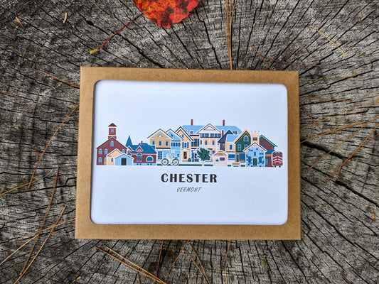 Chester Vermont Cityscape | Blank Greeting Card Set