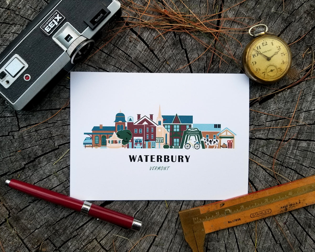 Waterbury Vermont Cityscape Print