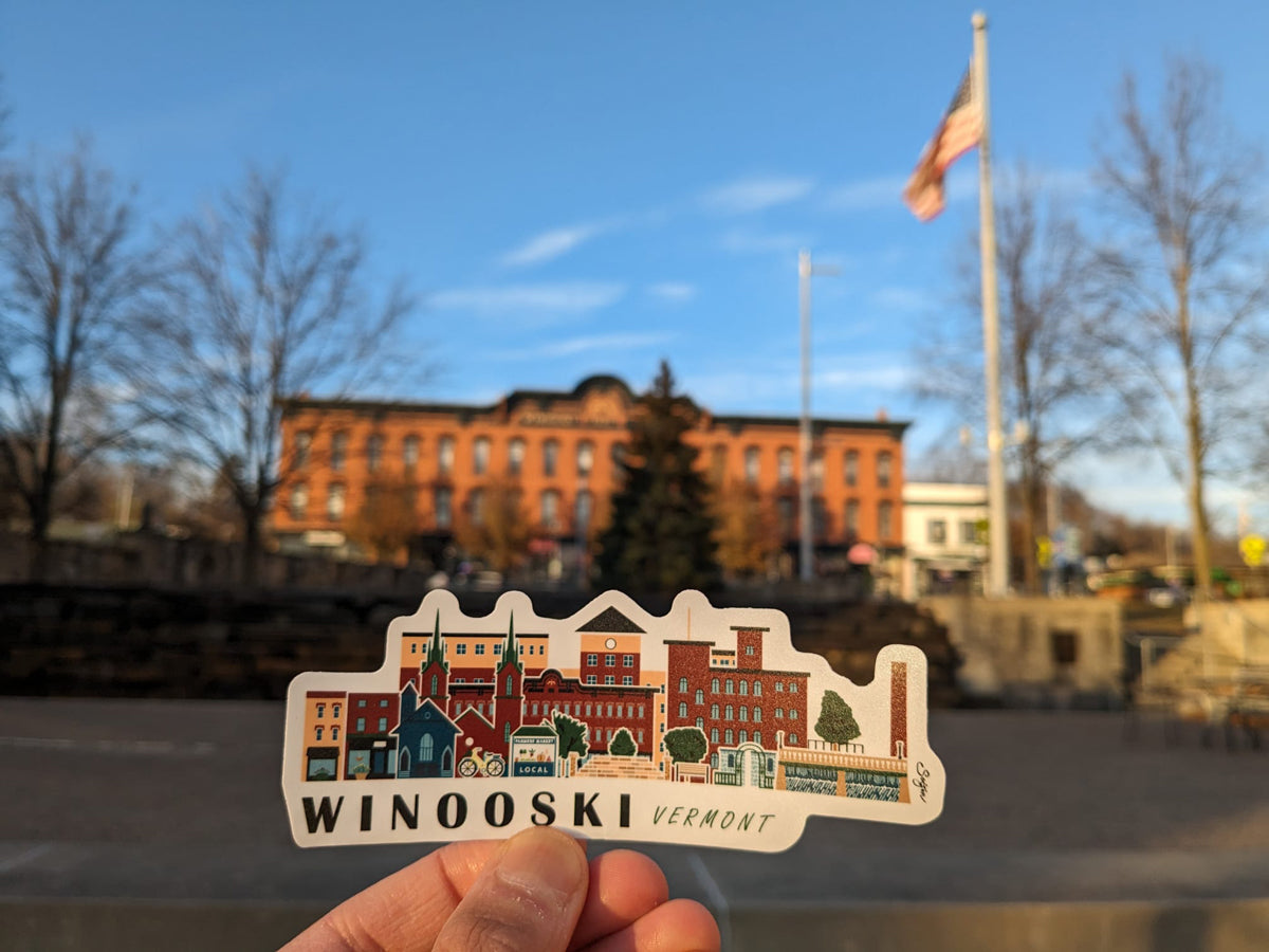 Winooski Vermont Cityscape Waterproof Sticker