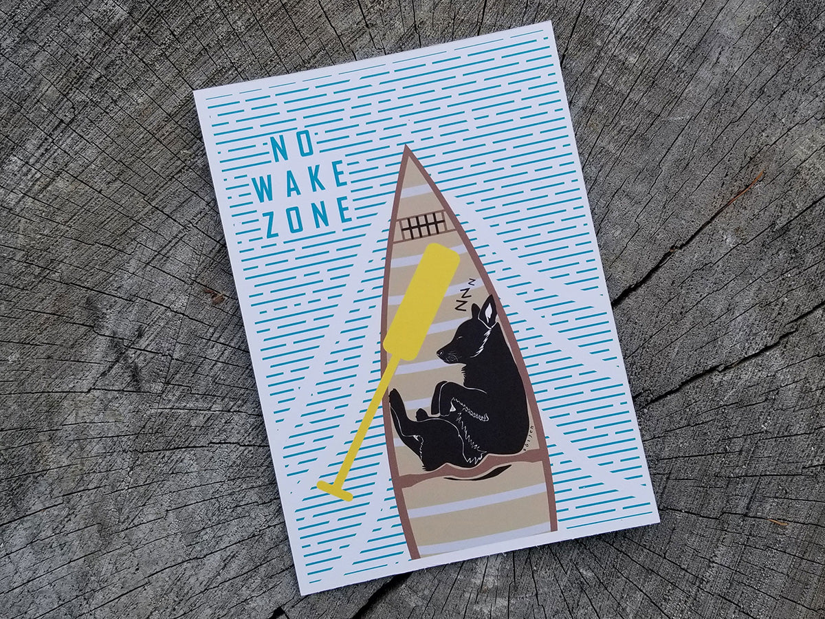 No Wake Zone Print | Canoeing Adventure Dog