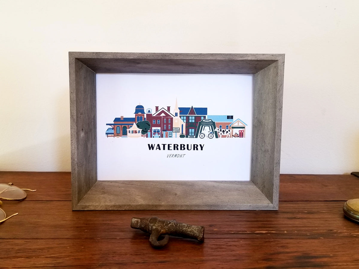 Waterbury Vermont Cityscape Print