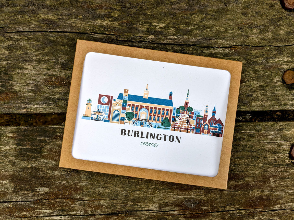 Burlington Vermont Cityscape | Blank Greeting Card Set