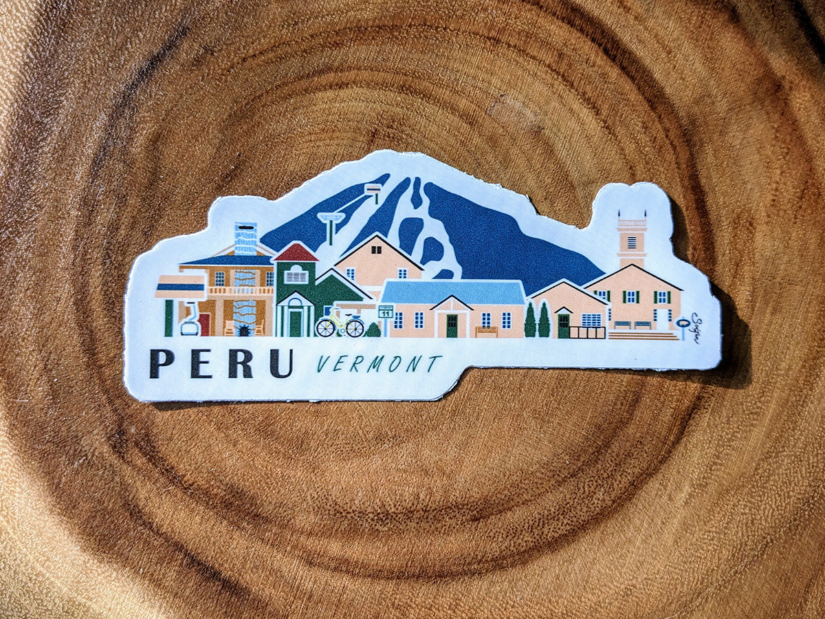 Peru Vermont Cityscape Waterproof Sticker