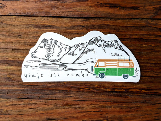 Viaje sin Rumbo Waterproof Sticker | Journey without Destination